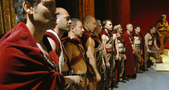 Download original image
Description: 

A &ldquo;line-up&rdquo; of a decidedly different nature as inmates perform "Julius Caesar" in a scene from Paolo and Vittorio Taviani's "Caesar Must Die."