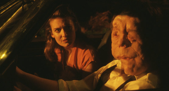 Lucy Kaminsky and Adam Pearson in a scene from <i>Chained for Life</i>, courtesy Kino Lorber