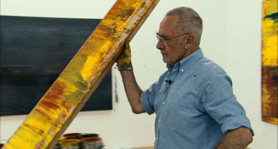 Gerhard Richter in his studio