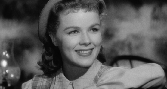 Sally (Sally Forrest) is charmed by Steve (Leo Penn) in Ida Lupino's NOT WANTED.
