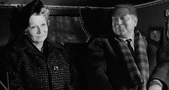 Valentine Tessier and Jean Gabin in MAIGRET AND THE ST. FIACRE CASE.
