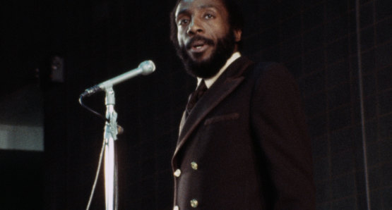 Dick Gregory in a scene from <i>Nationtime</i>, courtesy Kino Lorber