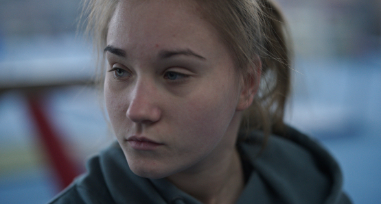 Anastasiia Budiashkina in OLGA, a film by Elie Grappe. A Kino Lorber release.