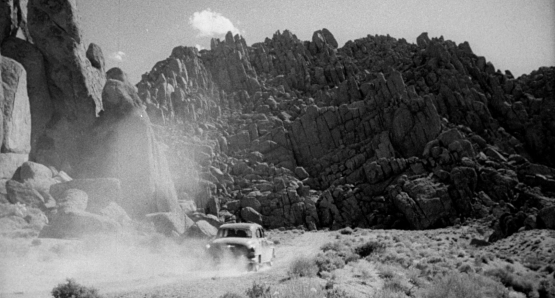 Ida Lupino's THE HITCH-HIKER features the distinctive rock formations and terrain of Lone Pine.